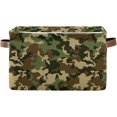 thumbnail image 1 of Storage Basket Green Military Camouflage Storage Bin with Handle , Large Storage Cube Collapsible for Shelves Closet Bedroom Living Room 2PCS Decor Gifts, 1 of 7