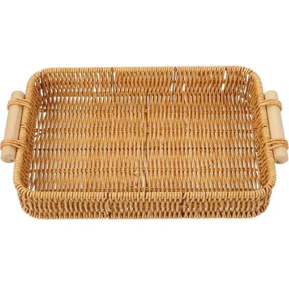 Storage Basket Imitation Rattan Tray Woven Creative