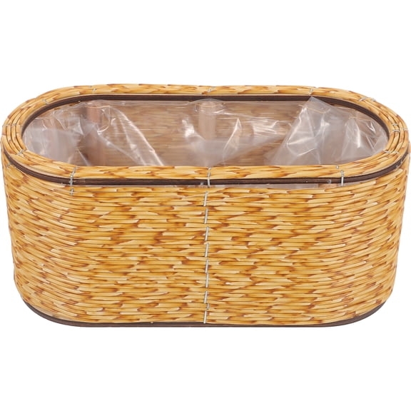 Masteelf 1Set Woven Planter Basket Light Brown Modern Style for Home Decoration