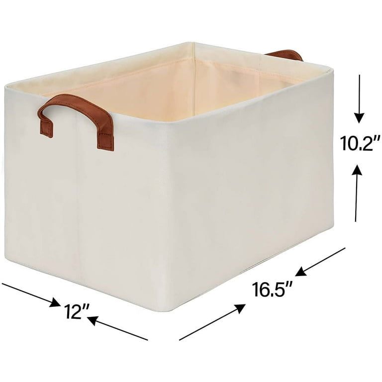 Big Clearance! Fabric Storage Basket Foldable Canvas Fabric Storage Basket  Bin Organizer with Handles Fabric Baskets Rectangular Storage Cover-less