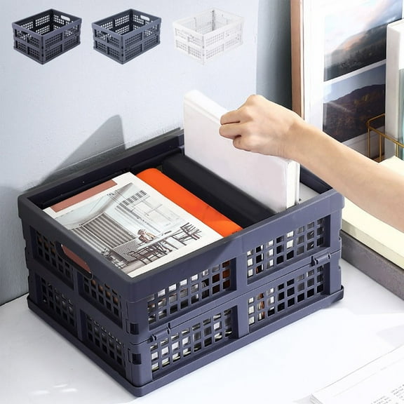 Storage Basket Organizer, Foldable Mesh Desktop Bin for Snacks Stationery and Cosmetics, Portable Home Office Multifunctional Storage Box with Ventilation, Topliu