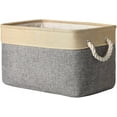 thumbnail image 1 of Storage Basket for Organizing - Small 6 Pack 11.8x7.8x5.2 inch Fabric Storage Cubes with Cotton Rope Handle, Collapsible Storage Bins Baby Storage Toy Nursery (Beige), 1 of 9