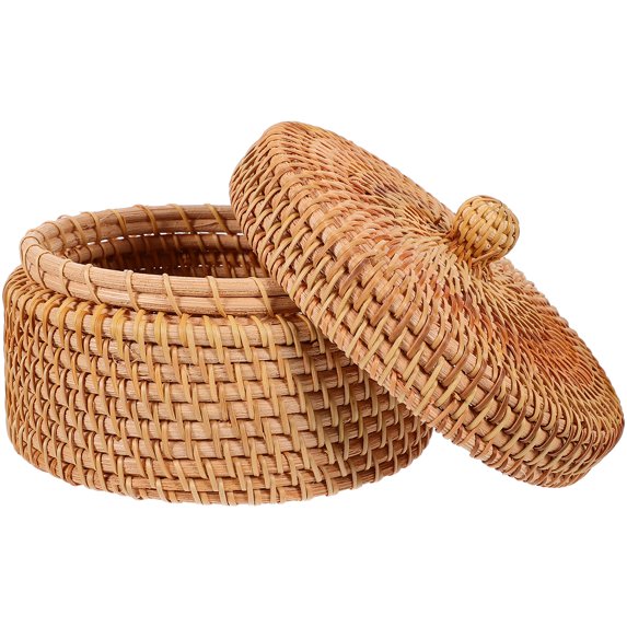Rattan Storage Basket Box for Indoor Use, Multi-Purpose Sundries Organizer Container, and Stylish Home Storage Solution
