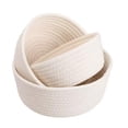 thumbnail image 1 of Storage Basket, Rope Woven Organizer, Handcrafted Natural Design, Home Decorative Use, for Living Room Bedroom Bathroom Styling, 1 of 8