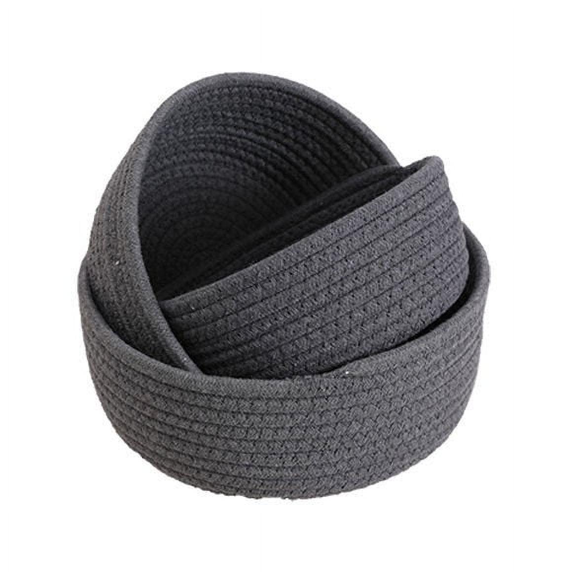 Set Of 2 Braided Cotton Rope Storage Baskets - Foldable Organizer For Toys & Bathroom - View #7