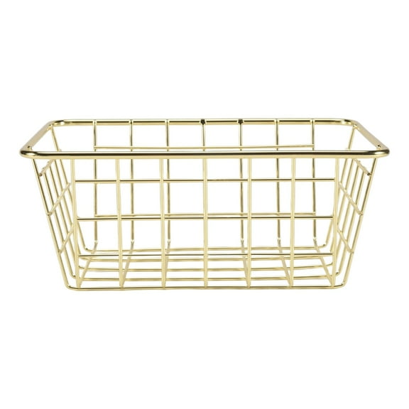 Storage Basket Solid Color Household Iron Box Bedroom Bathroom Gold S