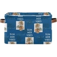 thumbnail image 1 of Storage Basket Summer Palm Tree Foldable Canvas Laundry Baskets Bin Waterproof Inner Layer with Sturdy Handles for Toy Nursery Blanket Clothes 1 Pack Home Decor, 1 of 7