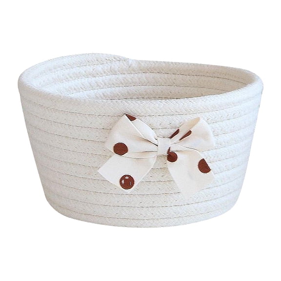 Storage Basket Wear Resistant Cute Organizer Home Decor Sundries Toys Organizing Bin Cotton Rope Woven Baskets for Tabletop Organizing Kids Small