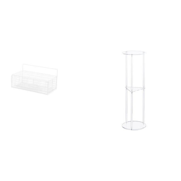 Storage Basket Wire Hanging Kitchen Organizer Round Side Table Durable Iron Acrylic Home Office Spaces