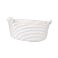 thumbnail image 1 of Storage Basket Woven Cotton Rope Oval with Knotted Handles White for Countertop Organization, 1 of 8