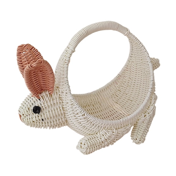 Storage Basket with Woven Material in Creative, Rabbit Ear Design - Intricate Weave Pattern for Bathroom Space Saving Dustproof Easy to Organize Multi-functional Durable