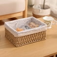 thumbnail image 1 of Storage Basket Woven Rope Wicker Baskets with Liners Solid Storage Basket for Organizing Shelves Decor Natural Brown 7 In, 1 of 3