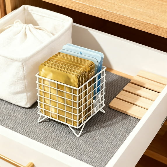 Storage Basket for Home Organization - Openwork Iron Mesh, Rust-proof & Waterproof, Aesthetic Upgrade for Kitchen Counter or Coffee Table Decor