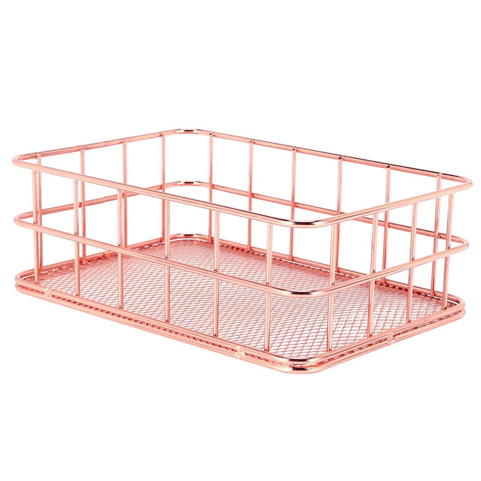 Storage Basket metal Wire Bathroom Shelves Makeup Organiser Gold Brush Pen Holder Wire Mesh Bathroom Toiletries Storage Basket