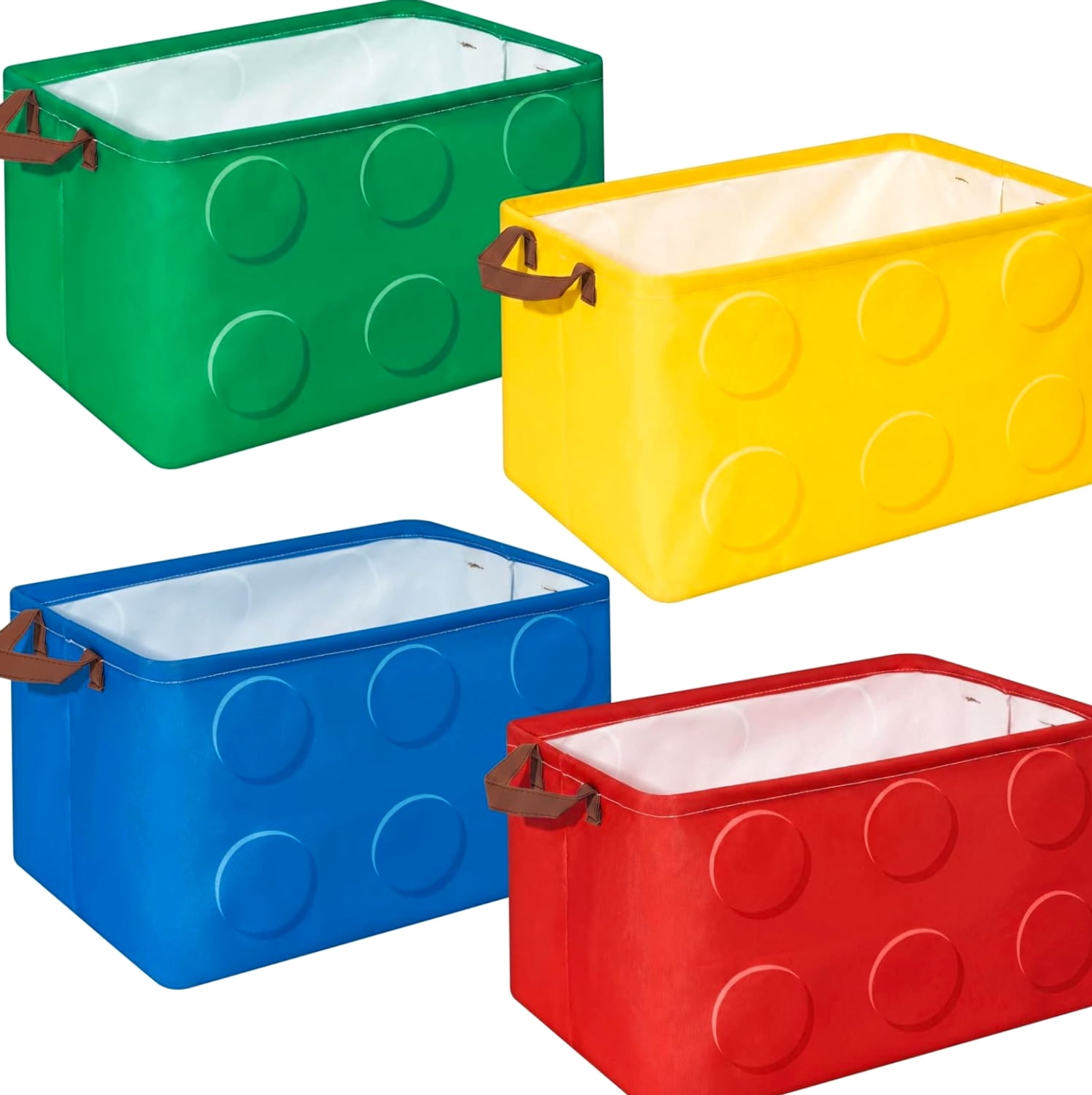 Storage Basket with Bin Colorful Large Fabric Organizer Building Block ...