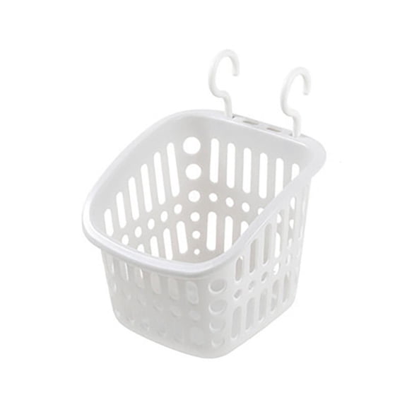 Storage Basket with Hooks Stackable Desktop Wall Mounted Container for Home Kitchen Dormitory Bathroom Cosmetic