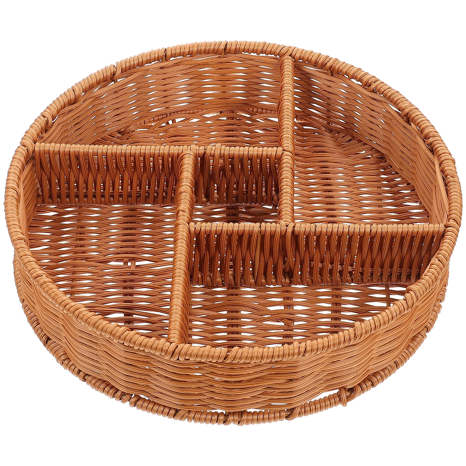 Storage Baskets Flatware Rattan Table Tray Candy Container Woven