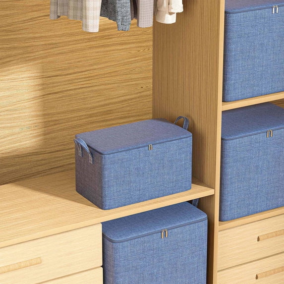 Storage Baskets for Organizing, Extra Large Rectangular Storage Bin with Strong Zippers & Carrying Handles, Fabric Folding Organizer for Closet, Toys, Clothes, Home, Office,38L