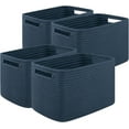thumbnail image 1 of Storage Baskets for Organizing, Woven Decorative Baskets for Shelves - Books, Towels, and Clothes, Cotton Rope Toy Storage Bins, 12.7''Lx9''Wx7.8''H, Pack of 4, Blue, 1 of 14
