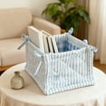 thumbnail image 1 of Storage Baskets Set Cotton Fabric Desktop Organizer Baskets Blue Home Organization Baskets for Snacks Cosmetics Toys Two Sizes Small and Large Storage Bins for Shelves Closet, 1 of 5