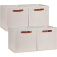 thumbnail image 1 of Storage Baskets for Shelves Closet Storage,Sturdy Home Organization Bins for Gifts Empty,Foldable Fabric Storage Cubes Baskets for Nursery Toys Towels Clothes Storage(Beige-4 Pack), 1 of 10