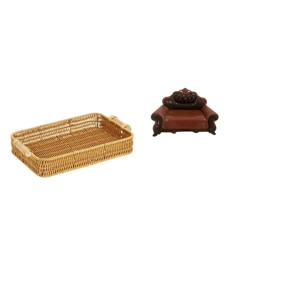 Storage Baskets Sofa Chair Model Serving Tray Woven Material for Home Office Living Room Decor and Dollhouse