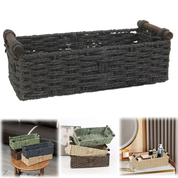 Storage Baskets Wicker Baskets For Organizing Bathroom Woven Storage For Countertop Toilet Paper Storage Basket For Toilet Tank Top