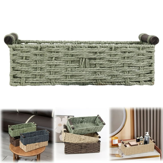 Storage Baskets Wicker Baskets For Organizing Bathroom Woven Storage For Countertop Toilet Paper Storage Basket For Toilet Tank Top