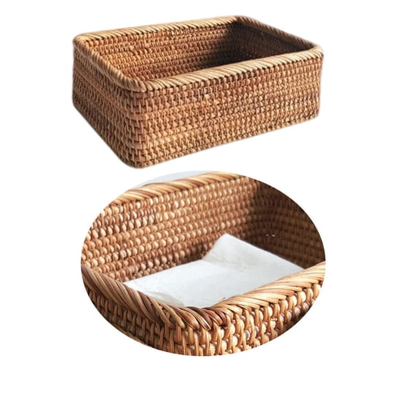 Storage Baskets Woven Basket Paper Rope Bin, Storage Boxes for Makeup Closet Bathroom Bedroom