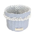 thumbnail image 1 of Storage Baskets for Organizing Cylindrical Fabric Desktop Basket 14 cm x 14 cm x 15 cm with Cotton Canvas Material and Lace Trim, 1 of 6