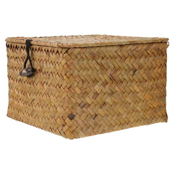 Storage Baskets with Lids Wicker Woven Top Holder Home Decor