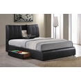 thumbnail image 1 of Kofi Black Synthetic Leather EK Bed with Storage - No Box Spring Needed, 1 of 5