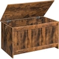 thumbnail image 1 of Storage Bench, 29.5" Retro Wooden Storage Chest, Wooden Storage Trunk, Toy Chest with Lift Top, Multifunctional Entryway Organizer, for Entryway, Living Room, Rustic Brown FG751CW01, 1 of 18