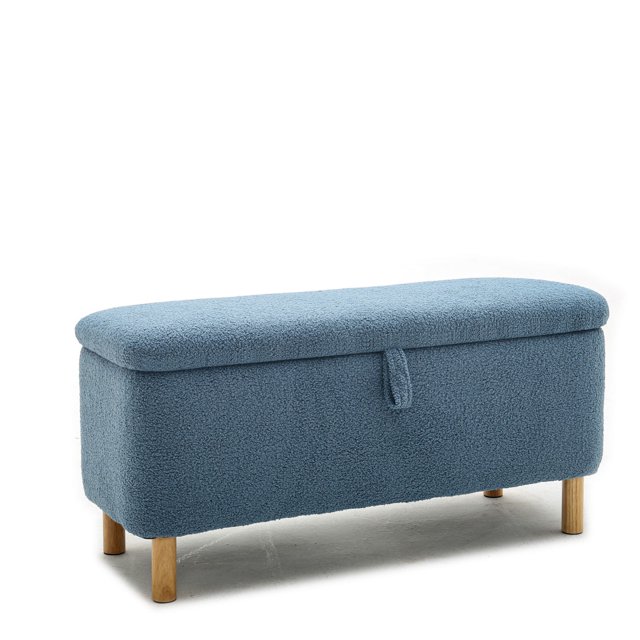 Storage Bench 39.3" Modern Boucle Fabric Upholstered Entryway Bench