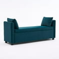 thumbnail image 1 of Storage Bench for Bedroom, 55" End of Bed Bench for King Size Bed, Modern Upholstered Long Ottoman Bench with Arms and 2 Pillows for Living Room/Entryway, 1 of 10