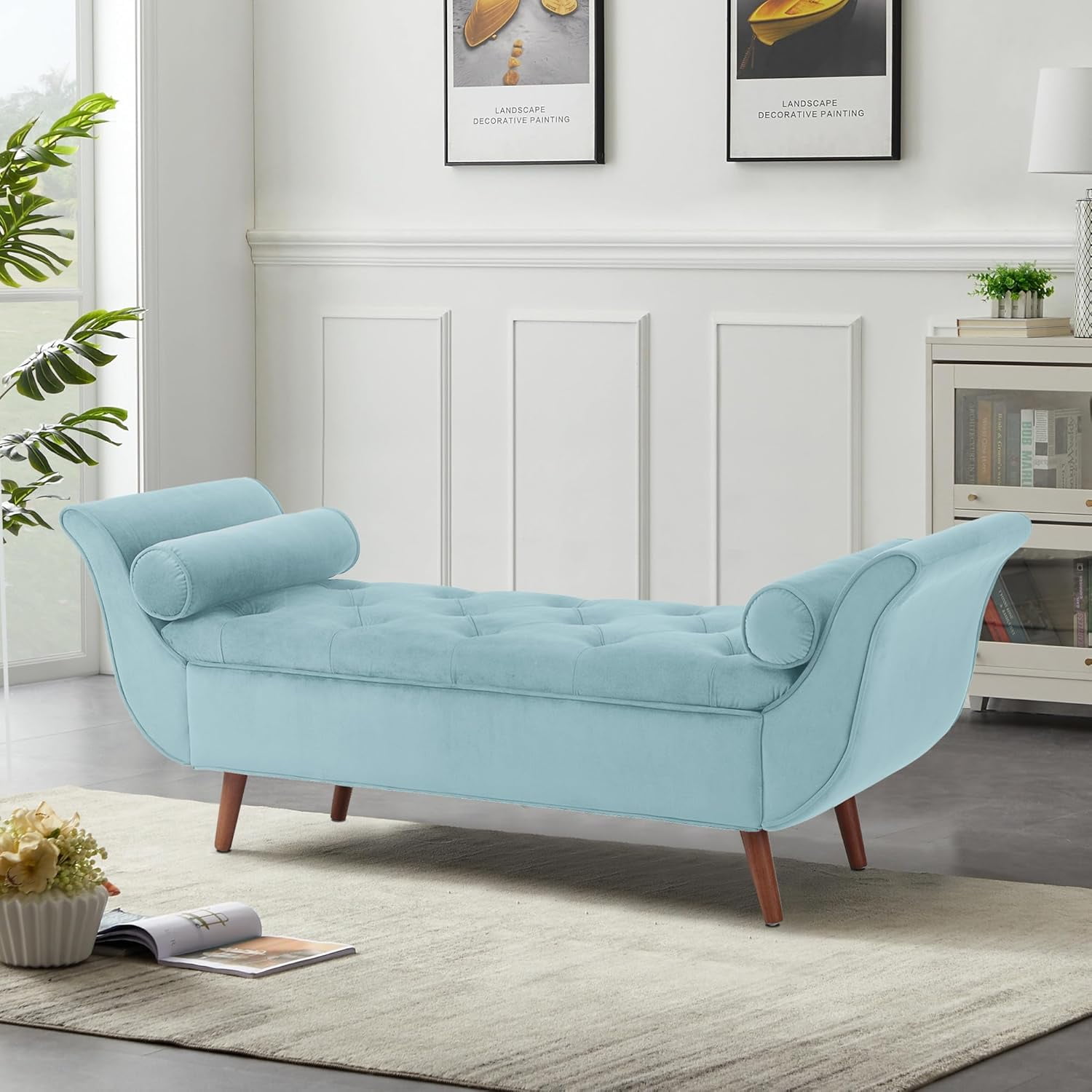 Bench Button Storage Bench for Bedroom, 65
