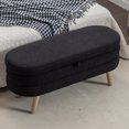 thumbnail image 1 of Storage Bench for Bedroom, Boucle Upholstered Storage Ottoman Bench with Wood Legs,  44.8" End of Bed Ottoman Bench Storage Stool for Living Room Bedroom Entryway, Black, 1 of 8