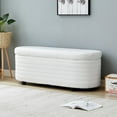 thumbnail image 1 of Storage Bench for Bedroom End of Bed, Velvet Bedroom Bench Footrest Stool, Window Bench, Large Storage Bench for Living Room Entryway, 49.61"Lx 18.31"Wx 18.5"H, White, 1 of 9