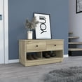 thumbnail image 1 of Storage Bench Beji,Lower Shelf,Two Drawers,Light Oak Finish,Light Oak Particle Board Furniture Primary Living Space Storage Benches, 1 of 7