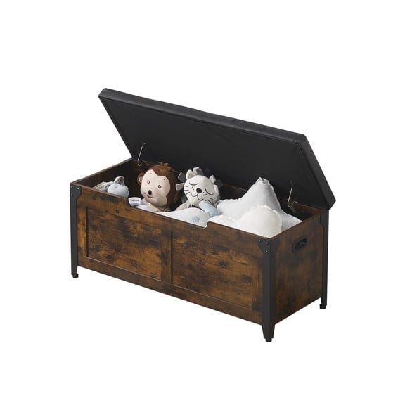 Storage Bench Chest with Lift Top Lid, Heavy Duty Storage Ottoman with Metal Frame.