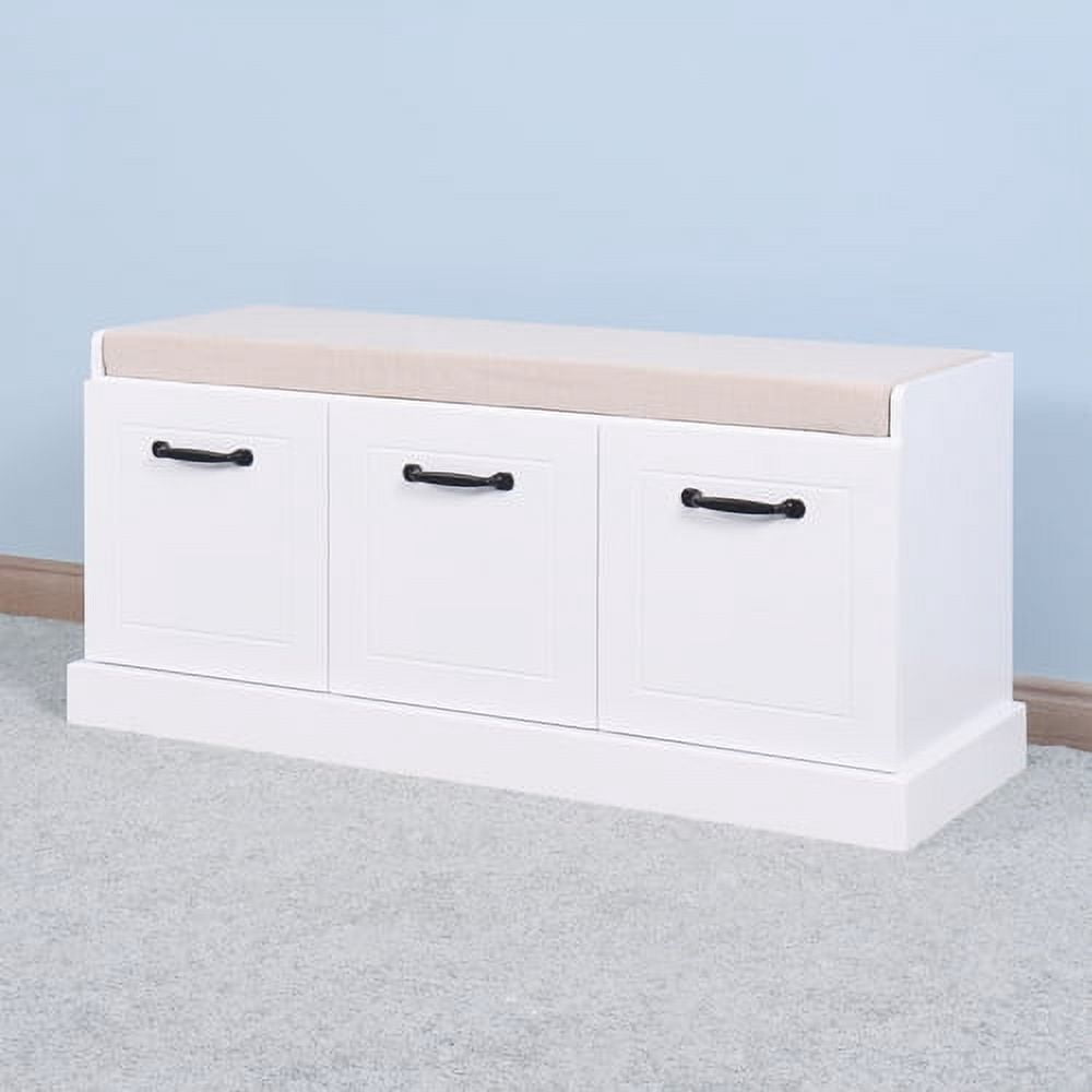 Remaval Bench Storage Bench, Hallway Bench with Removale Cushion and 3 Storage ...
