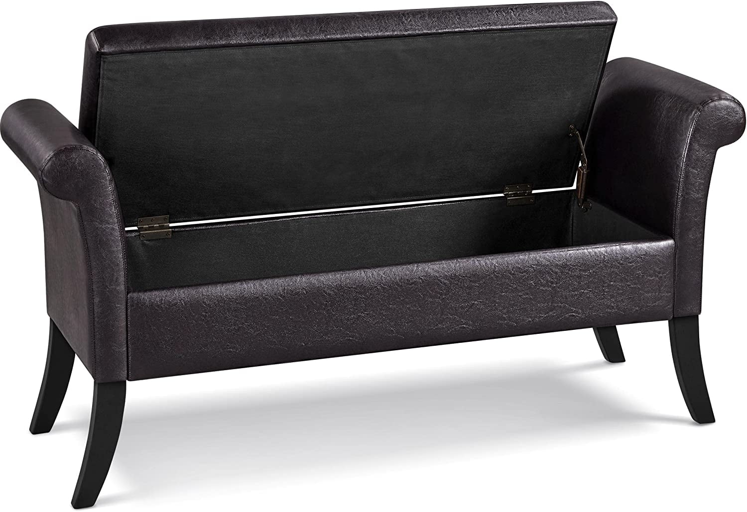 Storage Bench Modern Faux Leather Tufted Bench with Large Storage
