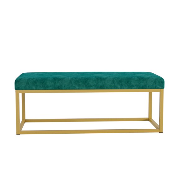 Storage Bench for Entryway  Steel Frame, Synthetic Leather, Mid-Century Modern, 600 lb Load Capacity