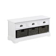 thumbnail image 1 of Storage Bench with 3 Pull Out Basket, White, 1 of 1