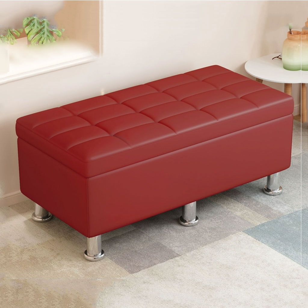 Storage Bench with Cushion,Rectangular Extra Long Ottoman Bench for — free download