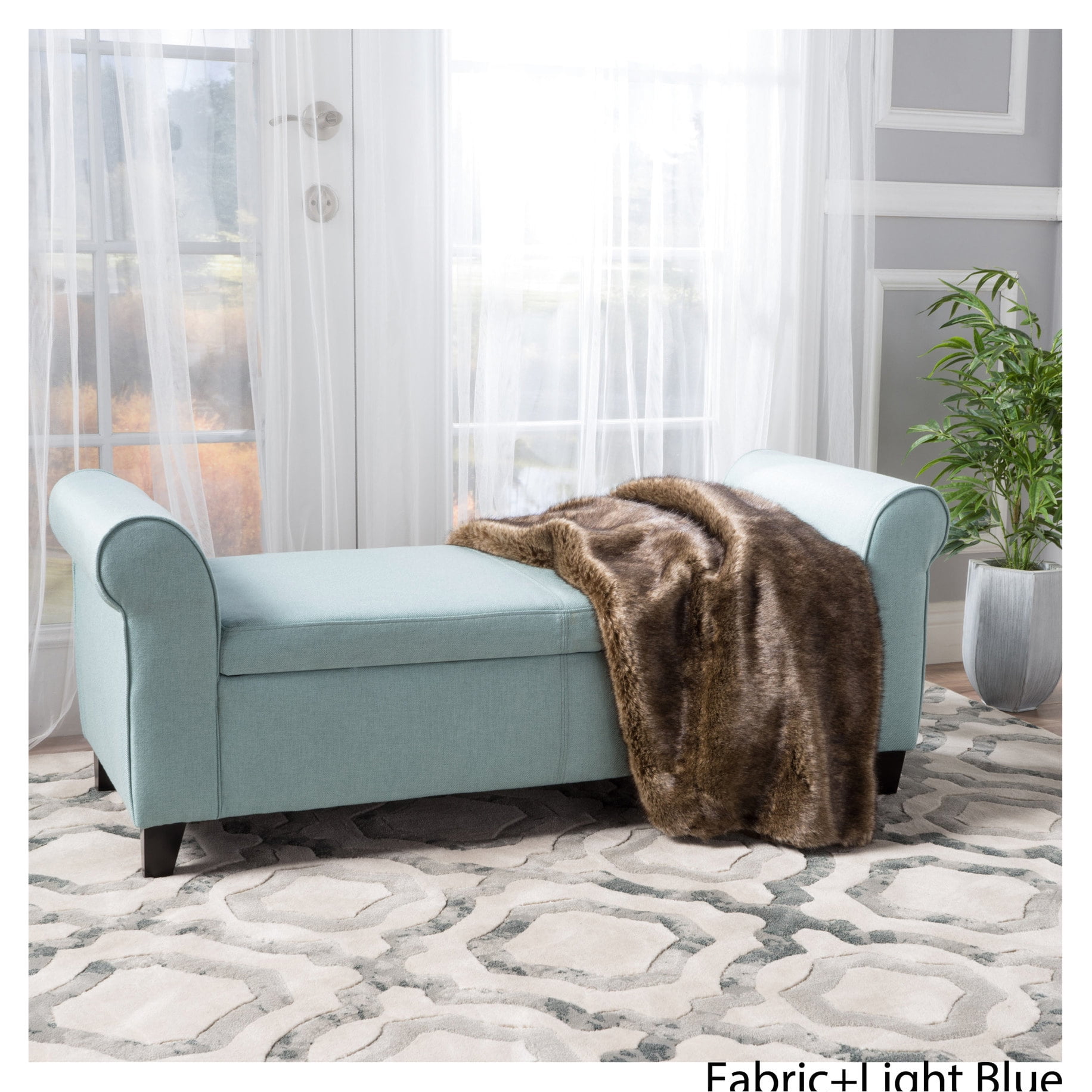 Storage Bench with Rolled Arms | Provide Seating and Organize Items ...