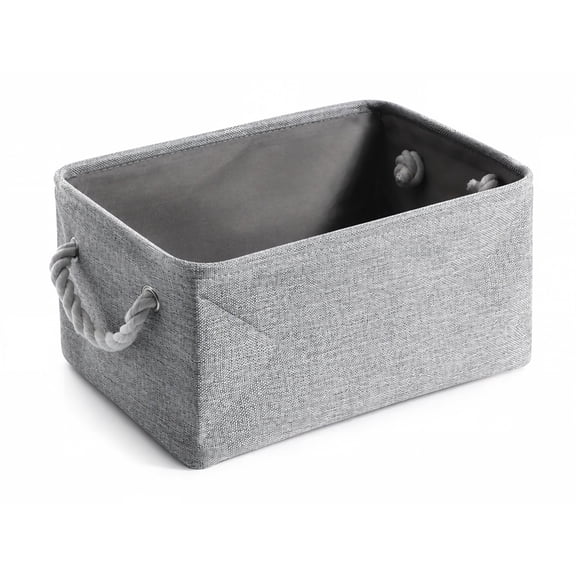 Storage Bin Basket Box Linen Fabric Organizer Drawer Container Household, 1 Pack, Medium Size (14 x 10 x 6.2 inches)