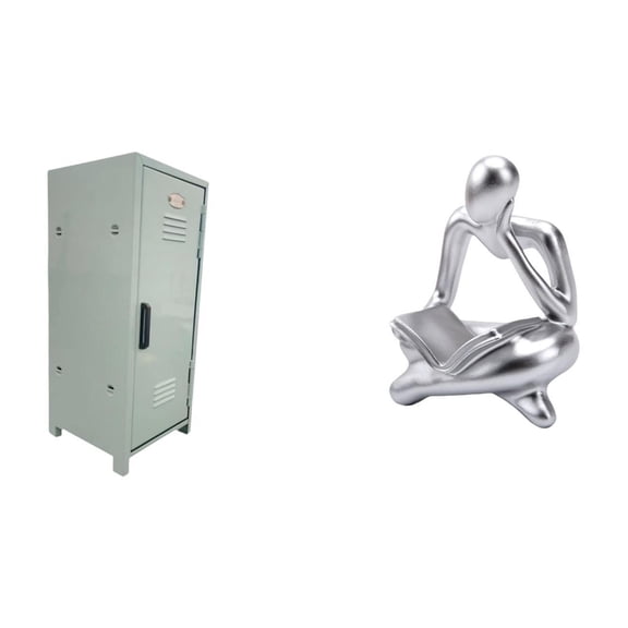 Storage Bin Desktop Cosmetic Organizer Mini Locker Cabinet Metal Painted for Apartment Bedroom Kitchen Tabletop