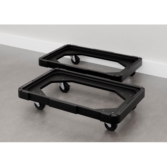 Storage Container Dolly Storage Bin Dolly, 2-Pack Rolling Tote Cart, Fits 12 & 27 Gallon ...
