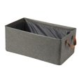 thumbnail image 1 of Storage Bin Foldable Fabric Organizer Gray With Handle For Drawer Closet Bedroom 1 Pack, 1 of 7